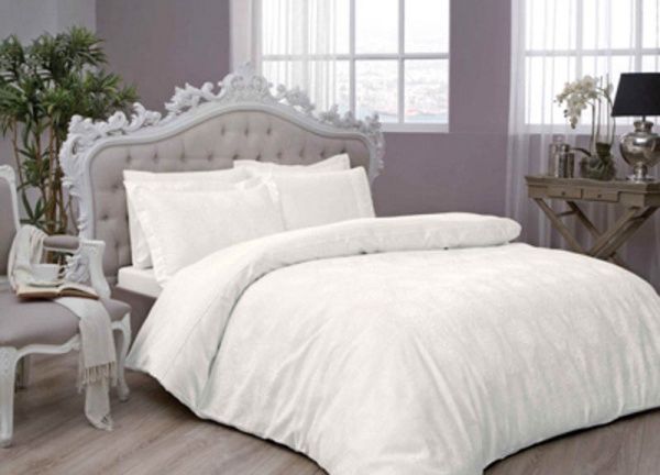 Комплект постільної білизни євро шампаньз візерунком Domikus 