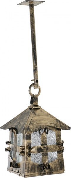 Світильник садовий ВКВ-Сервіс Пузата Хата E27 100 Вт чорний із золотистим 61010 