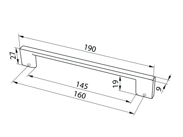 Меблева ручка скоба DC D-705/160 BLKM 160 мм чорний матовий