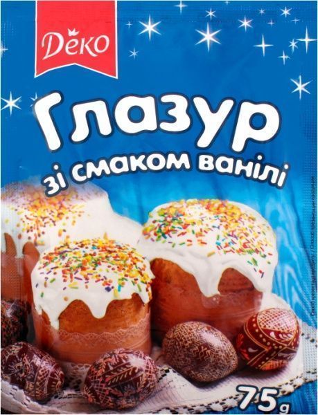Глазурь ТМ Деко со вкусом ванили 75 г 4820076010897