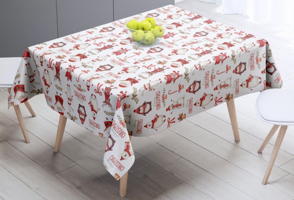 Скатерть Merry Christmas 110x140 см белый с рисунком UP! (Underprice) 