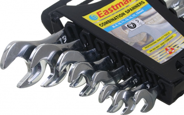 Набір ключів комбінованих Eastman 8 шт пластиковий тримач Full Polish 52003