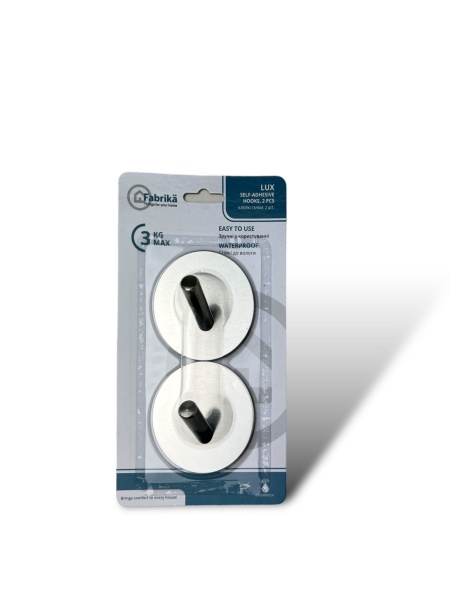 Крючок PRC самоклеющийся LUX набор 2 шт для мебели и ванной комнаты