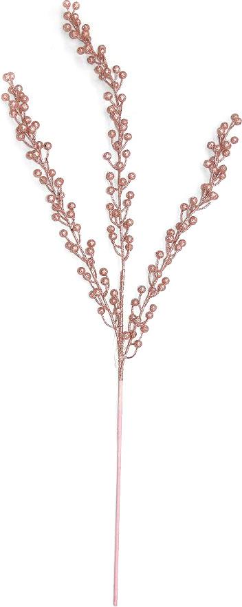 Веточка декоративная тройная с шариками в ассортименте 3 цвета 84 см TG22H4642