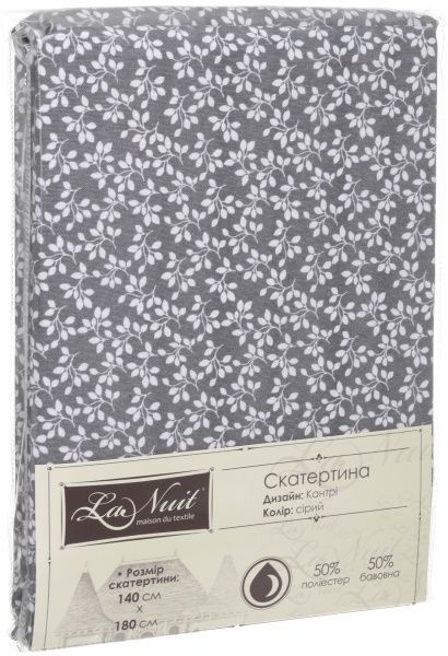 Скатерть Кантри 140x180 см серый La Nuit 