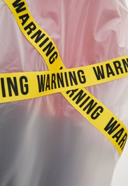 Плащ-дождевик Drydope с лентой Warning женский р. M молочный