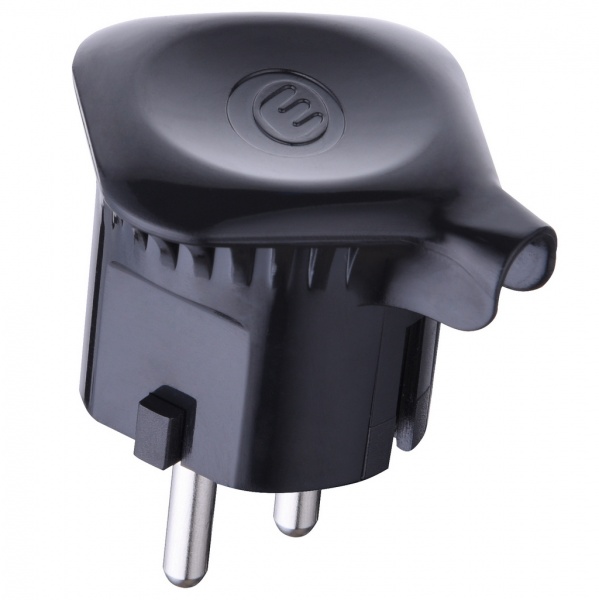 Электровилка Electraline с заземлением 220В 16А термопласт черный