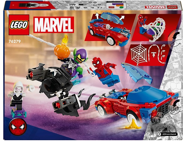 Конструктор LEGO Super Heroes Автомобіль для перегонів Людини-Павука й Зелений Гоблін з отрутою Венома 76279