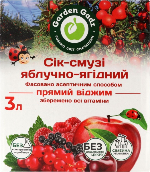 Сок-смузи Gadz яблочно-ягодный 3 л 