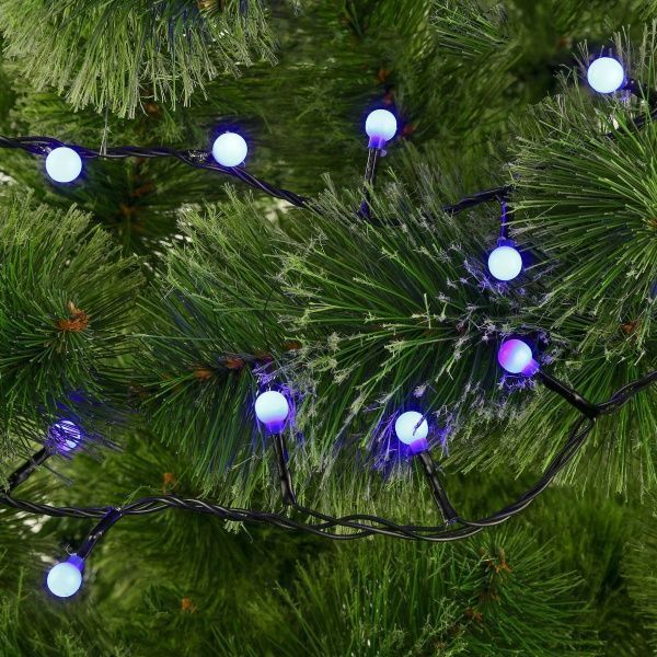 Электрогирлянда линейная внутренняя встроенный светодиод (LED) 48 ламп 2,4м Жемчужные шарики LDBL048B-10-C 