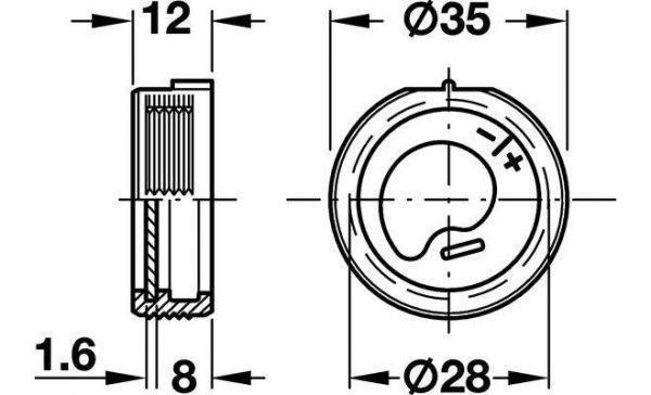 Підвіс врізний 35 мм чорний 2 шт. Hafele