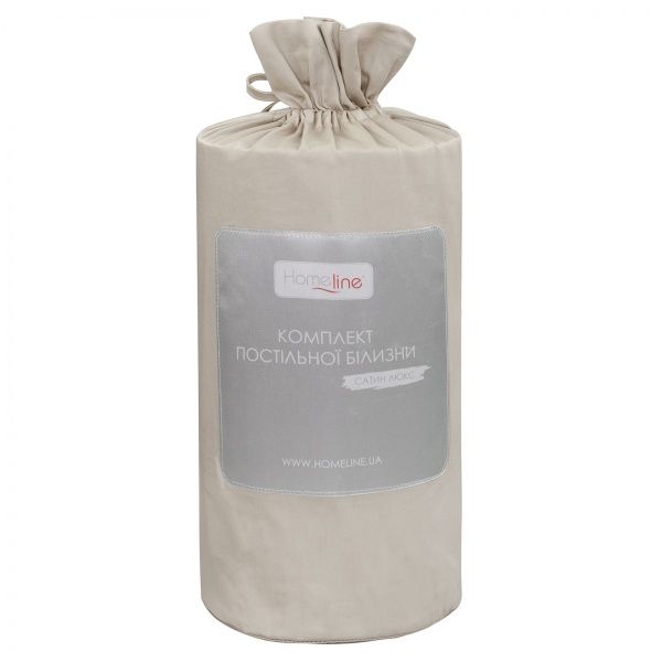 Комплект постільної білизни Люкс євро бежевий Home Line 