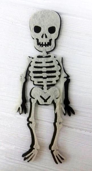 Декоративний виріб з фетру Скелет 12 см 125130 2 шт. Діамантові ручки