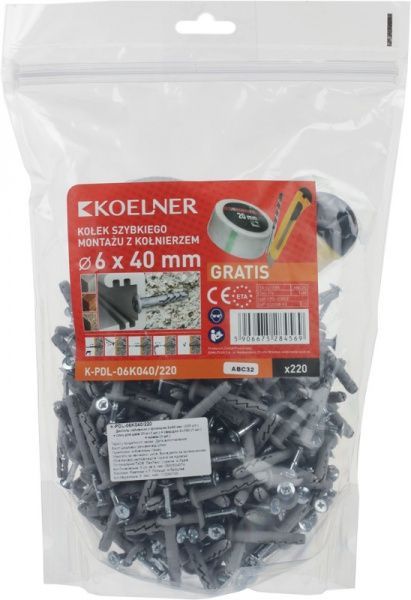 Дюбель ударный 6x40 мм 220 шт. Koelner