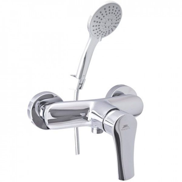 Змішувач для умивальника Rubineta з лійкою та душовим шлангом Nica-12/K NI20K08