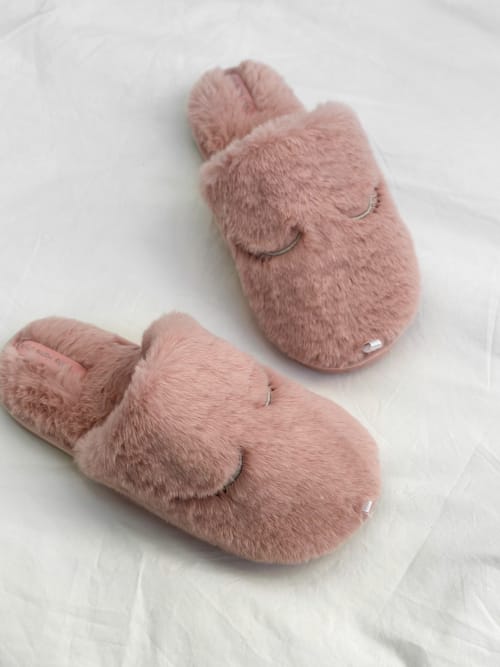 Тапки домашние Twins HS-LUX EYES меховые закрытые 11049 р.36/37 светло-розовый