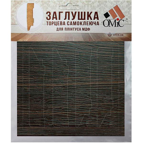 Комплект заглушек торцевых самоклейких ОМиС венге 80x19 мм