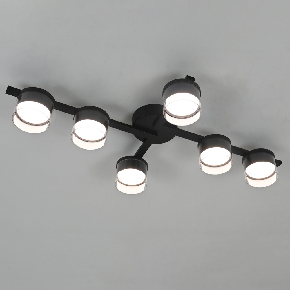 Люстра потолочная Victoria Lighting 6xGX53 черный Field/PL6 black