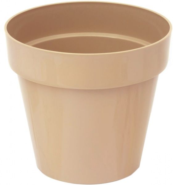 Горщик пластиковий Prosperplast Cube shine круглий 2,2л капучино (77951-7502) 