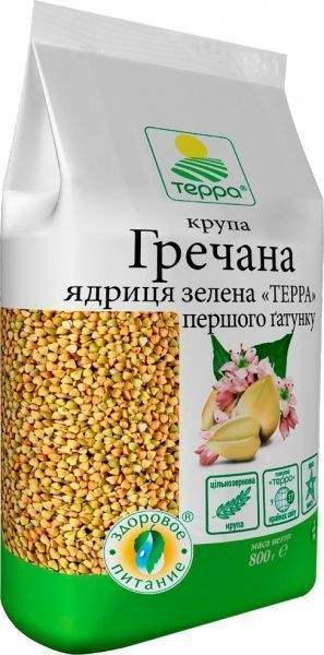 Крупа гречневая Терра ядрица зеленая 800 г 