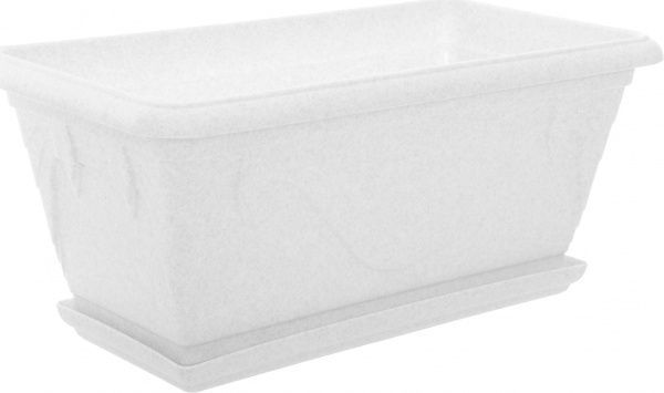 Ящик балконный Алеана Петуния прямоугольный 15л белый с серым (113033) 