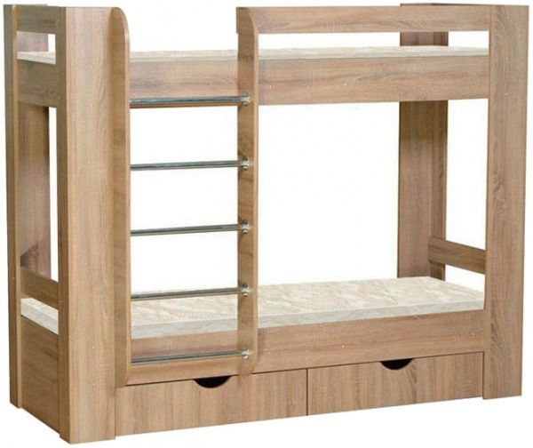 Кровать двухъярусная Пехотин Дуэт–3 70х190 см дуб сонома 