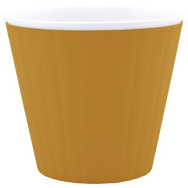 Горщик пластиковий Алеана Ібіс круглий 1,6л бронзовий із білим (114034) 