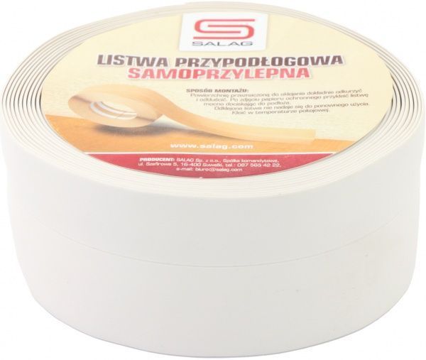 Плинтус самоклеющийся Salag белый 30х20х5000 мм 