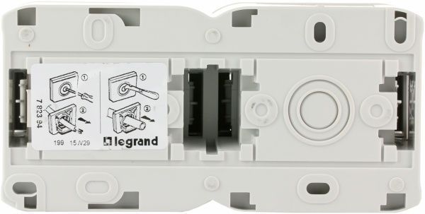 Розетка подвійна із заземленням Legrand Quteo 2x2К+З зі шторками з кришкою сірий 782353