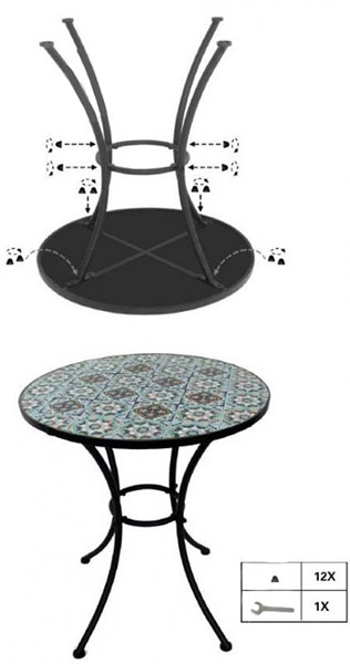 Комплект мебели Indigo Сицилия с покрытием мозаика черный 