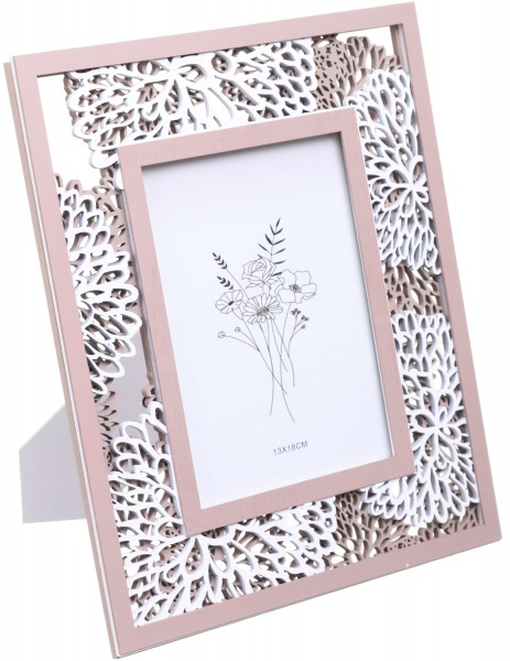 Рамка для фото Peony 1 фото 13х18 см білий із сріблястим 
