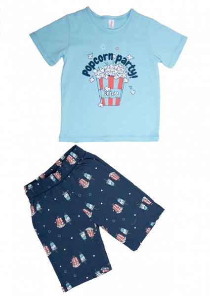 Піжама дитяча для хлопчика Roksana 0074/12017 р.140 блакитний 