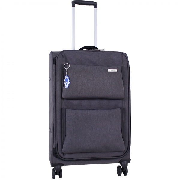 Чемодан Bagland M 70 л темно-серый (3716924) 