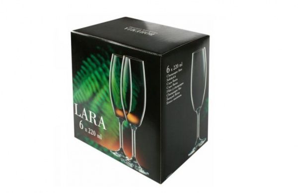 Набор бокалов для шампанского Lara 220 мл 6 шт. Bohemia 