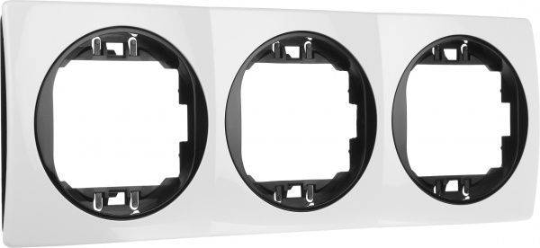 Рамка тримісна Aling-Conel EON горизонтальна біло-чорний E6703.0E