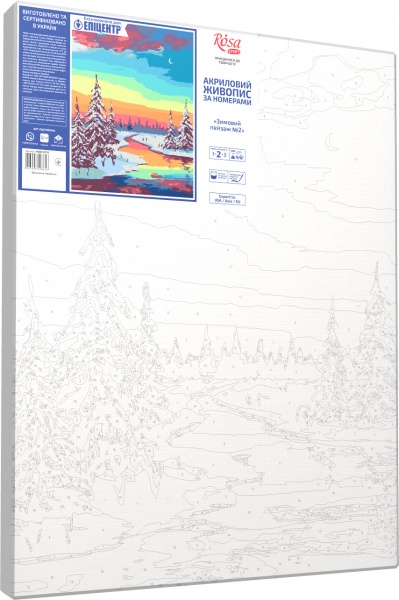 Набір, техніка акриловий живопис за номерами Зимовий пейзаж 2 35х45 см Rosa Start 