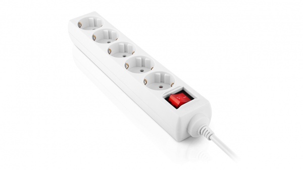 Фільтр-подовжувач Real-el RS-Protect M із заземленням 5 гн. білий 5 м