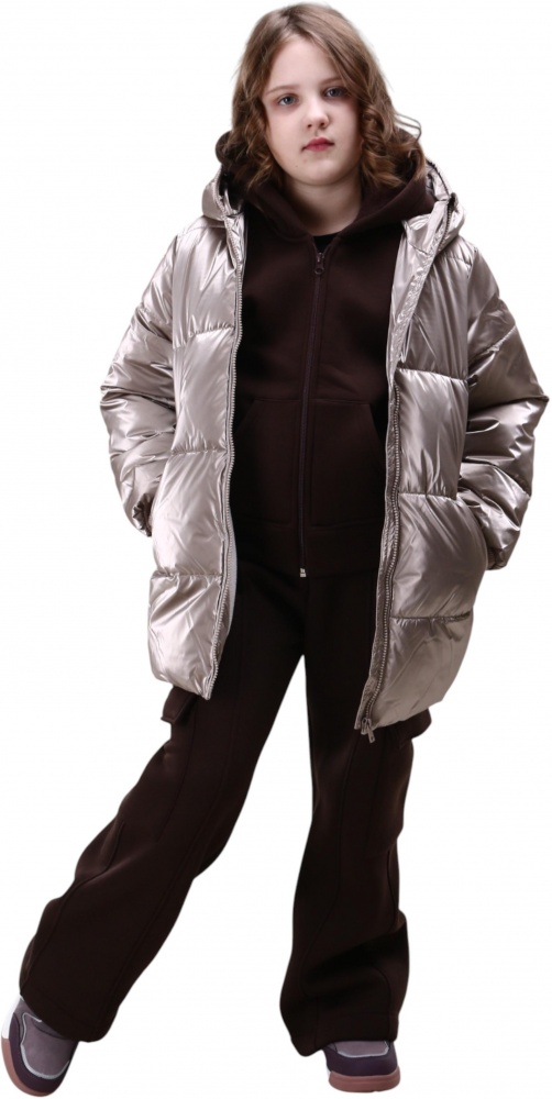 Куртка-пуховик для девочек HW р.128–134 серый COG2912303