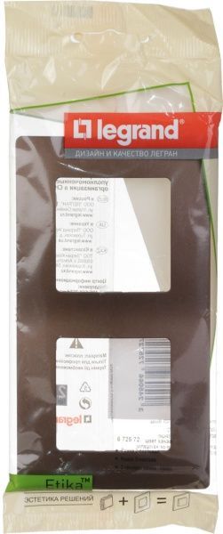 Рамка двухместная Legrand Etika универсальная какао 672572