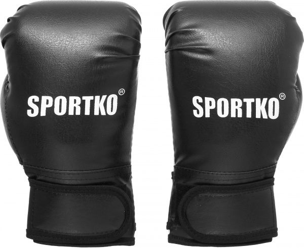 Боксерські рукавиці SPORTKO 4oz чорний із білим
