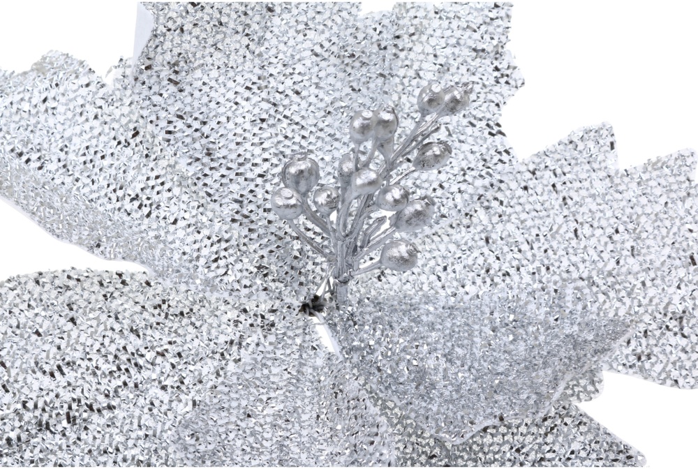 Квітка декоративна пуансетія блискітка 30 см в асортименті