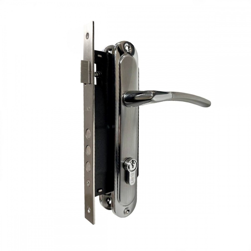 Комплект фурнитуры цилиндровый Linde A-1210 PZ 85 SN/CP 85 мм матовый никель/полированный хром без петель