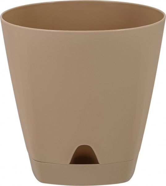 Горшок для цветов InGreen Amsterdam с прикорневым поливом круглый 8 л молочный шоколад 