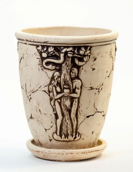 Горшок керамический Эдем круглый 3,8л бежевый 