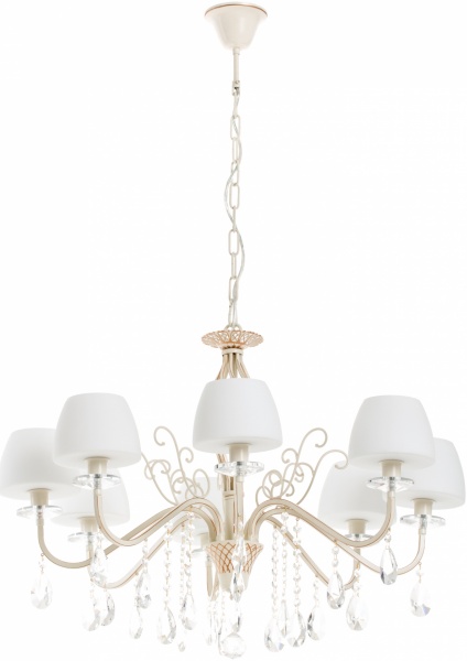 Люстра подвесная Интеркласс НСБ 06-8хХХ-343 8xE14 золото/крем 81306/8 