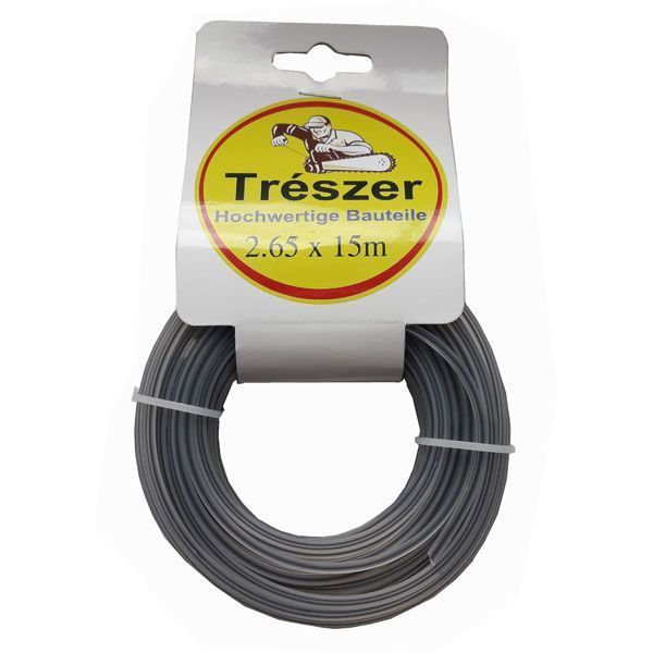 Леска для мотокосы TRESZER 2,7 мм, 15 м квадрат армированная 011-113