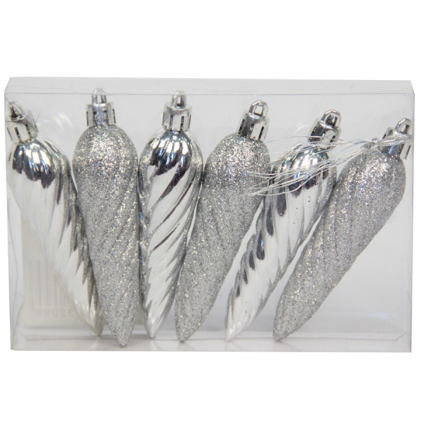 Прикраса новорічна Девілон Бурульки 6 шт., 032099 10 см