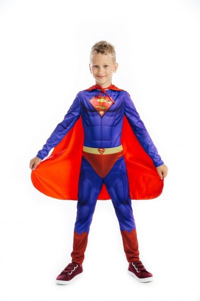 Костюм карнавальний КАРНАВАЛІЯ Супергерой 3D р.110-116 синій із червоним 