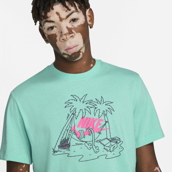 Футболка Nike M NSW TEE FUTURA TREE DD1258-307 р. S бірюзовий