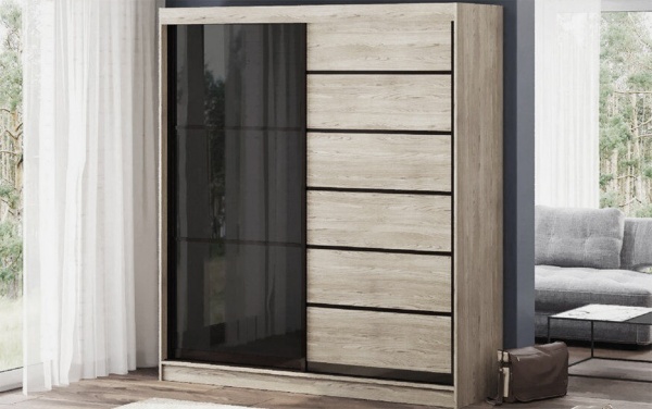 Шафа-купе Sophie D2 MatroLuxe ДСП 1900x616x2200 мм дуб сонома трюфель двері ДСП/скло